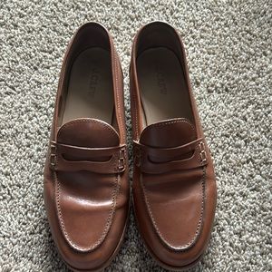 J.Crew “Ryan penny loafers” in leather, burnished pecan, size 9